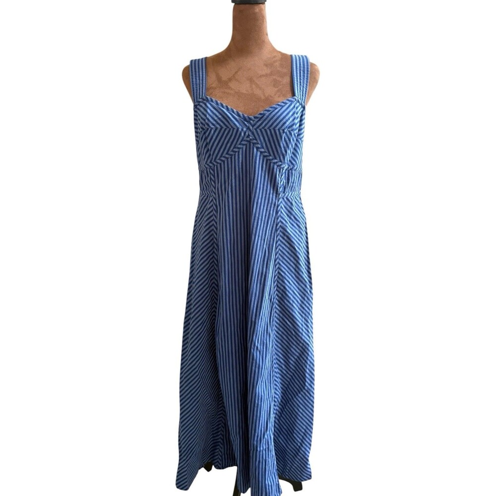 Madewell sleeveless midi dress Stripe Blue Women’s Size 10